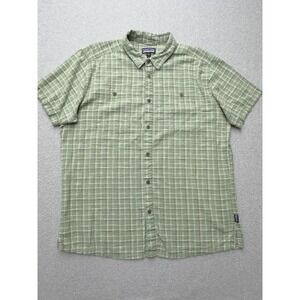 Patagonia Shirt Mens XL Plaid Short Sleeve Hemp Organic‎ Cotton Button Front